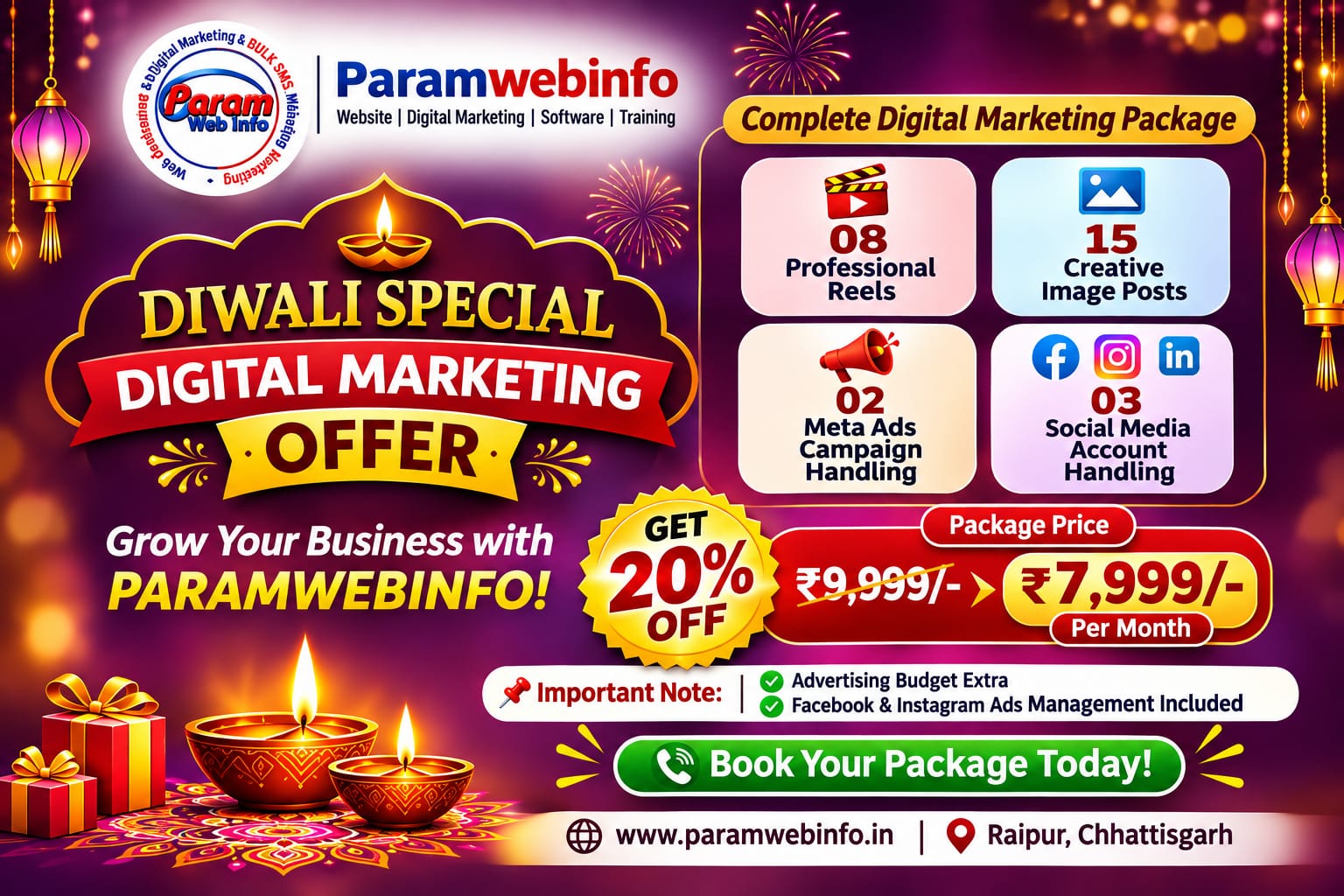 Diwali Special Digital Marketing Offer – Get Flat 20% OFF on Complete Digital Marketing Package